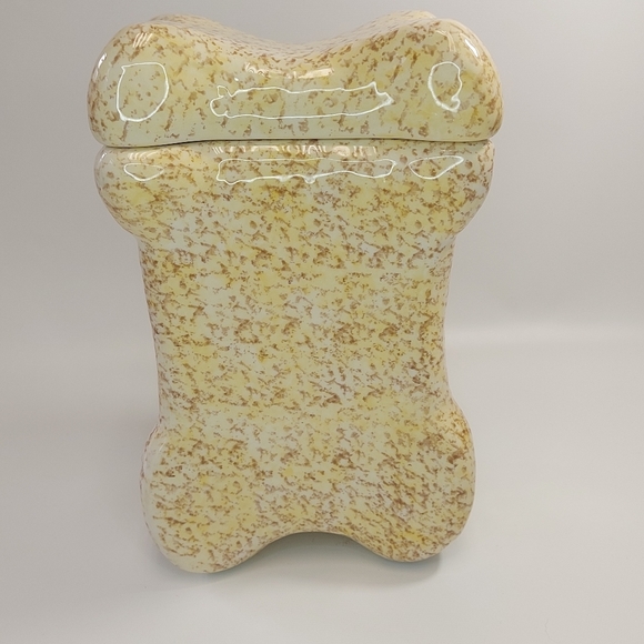 Dog Biscuit Bone Shaped Ceramic Puppy Biscuit Cookie Jar - Picture 3 of 10